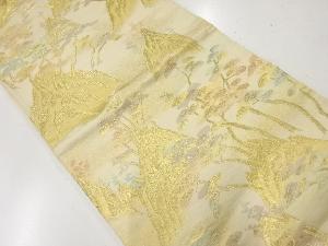 アンティーク　樹木風景模様織出し袋帯（材料）